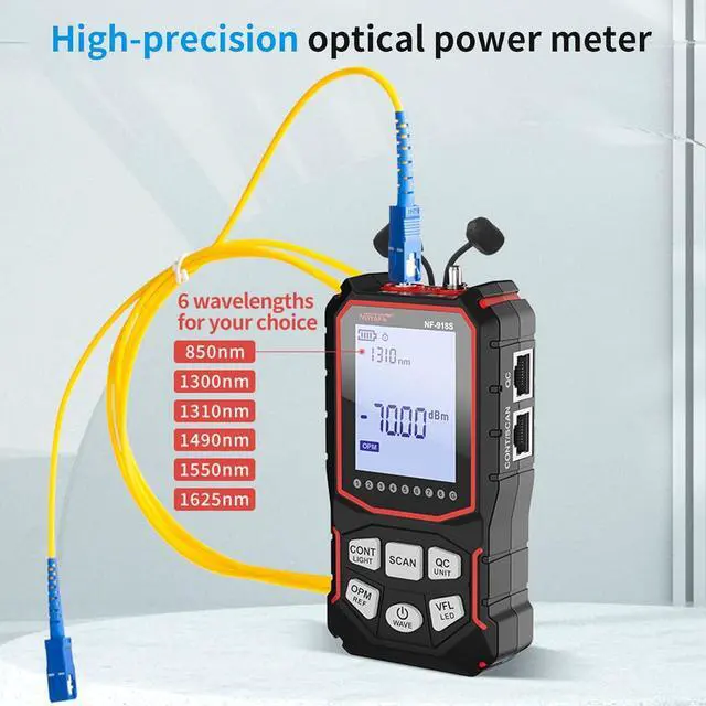 Alt view image 3 of 7 - NF-918S Network Cable Tester with 6 wavelength Optical Power Meter, Cable Toner Ethernet Cable Tester RJ45 Network Tester with 10mw Visual Fault Locator, PoE Tester Network Tools