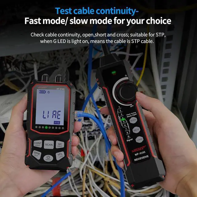 Alt view image 4 of 7 - NF-918S Network Cable Tester with 6 wavelength Optical Power Meter, Cable Toner Ethernet Cable Tester RJ45 Network Tester with 10mw Visual Fault Locator, PoE Tester Network Tools