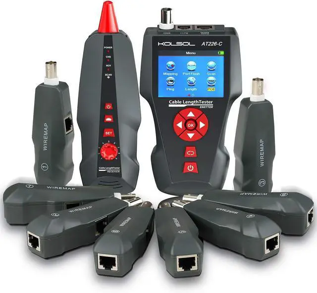 Main image of Network Cable Tester, AT226-C NF-8601W LAN Ethernet Cable Tester RJ45 UTP STP Diagnose Tone Tr Network Cable Length Tester for RJ45, RJ11, BNC, PING/POE 8 Identifier Telephone Wire Tracker