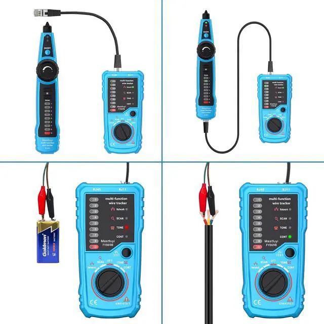 Alt view image 6 of 7 - Network Cable Tester, Digital Signal Line Finder with Probe Tone, Ethernet LAN Network Cat5 Cat6 Cable Maintenance Collation, RJ11 RJ45 Cable Tr, Telephone Line Test