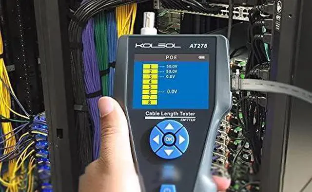 Alt view image 5 of 7 - Network Cable Tester, AT278 TDR Multi-Functional LCD Wire Tracker for RJ45, RJ11, BNC, Metal Cable,PING/POE NF-8601S for Length Testing