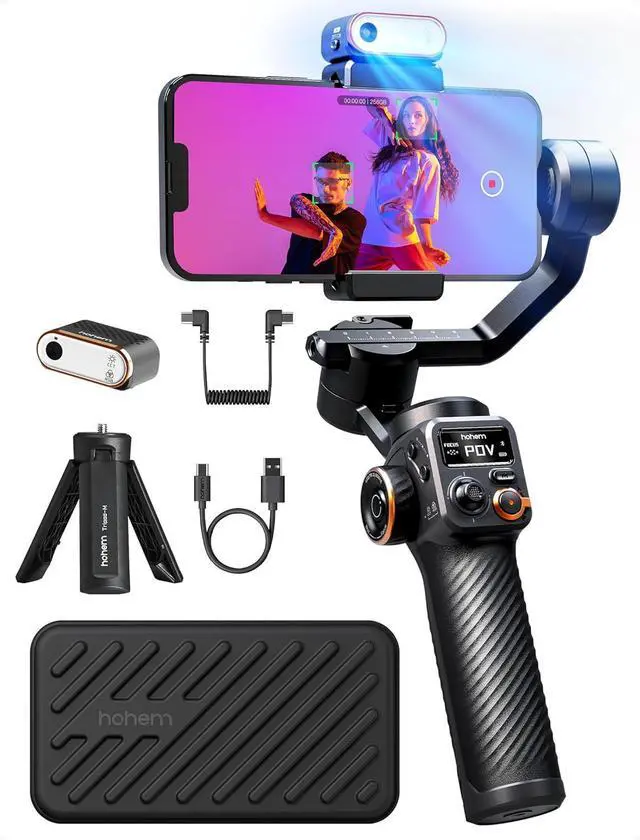 Main image of iSteady M6 Kit Gimbal Stabilizer for Smartphone, 3-Axis Phone Gimbal with AI Tracking, Magnetic Fill Light, 18H Long Lasting Battery Stabilizer for iPhone & Android, Ideal for Video Recording