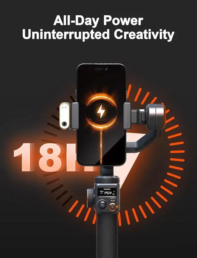 Alt view image 7 of 7 - iSteady M6 Kit Gimbal Stabilizer for Smartphone, 3-Axis Phone Gimbal with AI Tracking, Magnetic Fill Light, 18H Long Lasting Battery Stabilizer for iPhone & Android, Ideal for Video Recording