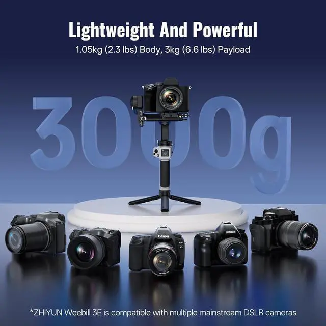 Alt view image 2 of 7 - Weebill 3E[Official], 3-Axis Lightweight Gimbal Stabilizer for DSLR & Mirrorless Camera Canon//Panasonic/Nikon, 3KG Payload, Native Vertical Shooting, Bluetooth Shutter Control
