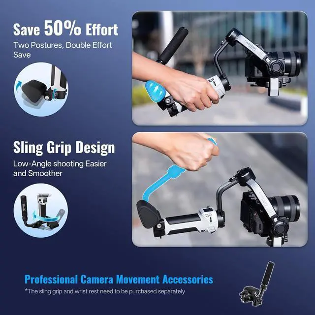 Alt view image 5 of 7 - Weebill 3E[Official], 3-Axis Lightweight Gimbal Stabilizer for DSLR & Mirrorless Camera Canon//Panasonic/Nikon, 3KG Payload, Native Vertical Shooting, Bluetooth Shutter Control