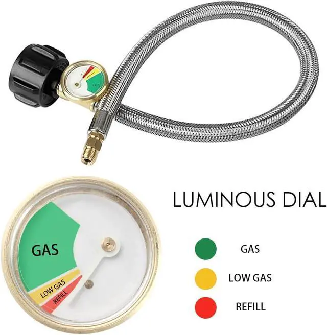 Alt view image 4 of 7 - RV Propane Regulator 2 Tank-2-Stage Auto Changeover LP Propane Regulator for RV Includes Gauge and 2X 18 Pigtail Propane Hoses,Ideal for Trailers and Camper RVs (Silver)