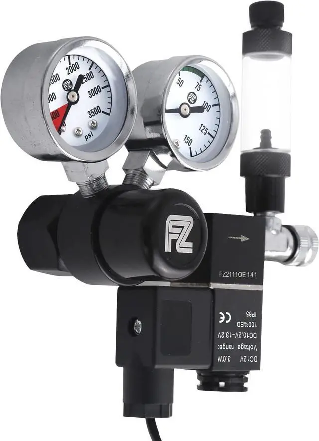 Alt view image 3 of 6 - Aquarium Co2 Regulator DC Solenoid with Bubble Counter and Check Valve Plant Grow DIY CO2 System CGA320 Side Open Cylinder