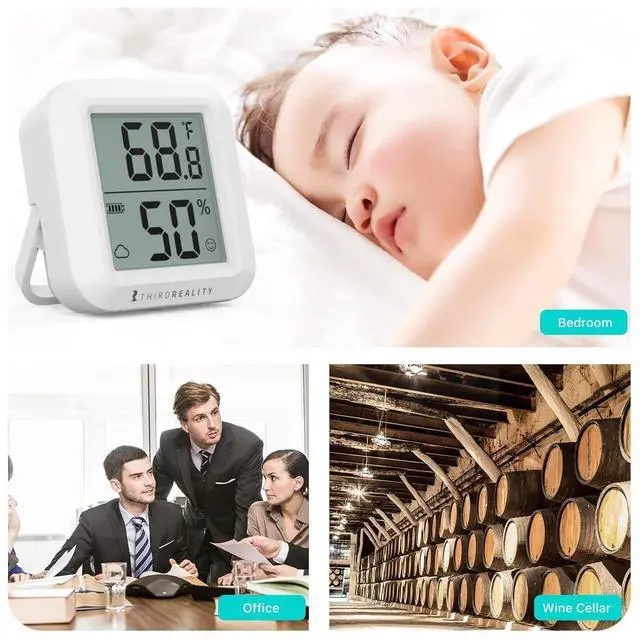 Alt view image 6 of 6 - Zigbee Temperature and Humidity Sensor 2 Pack, Digital LCD Display, ZigBee Hub Required, App Records, Remote Monitoring and Smart Home Automation, AAA Batteries Included