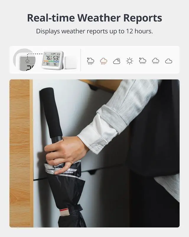 Alt view image 6 of 7 - WiFi Indoor Outdoor Thermometer Meter Pro Pack with Outdoor Meter and Hub Mini (Matter Enabled), Wireless Humidity Sensor with App Control, Thermometer for Basement, Kitchen, and Greenhouse