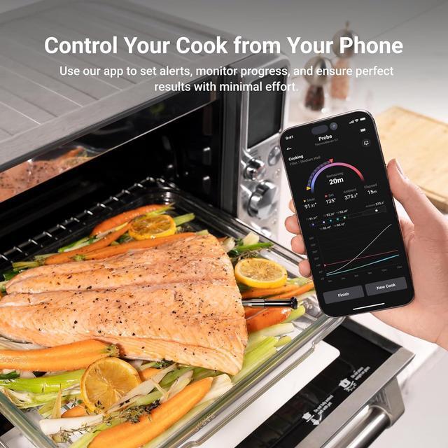 Alt view image 6 of 7 - Wireless Meat Thermometer, 10X Enhanced Signal and Stability with Sub-1G, Standalone Display & Control Base, Certified Accuracy ±0.5°F, WiFi Unlimited Range for BBQ, Oven,Smoker,Grill