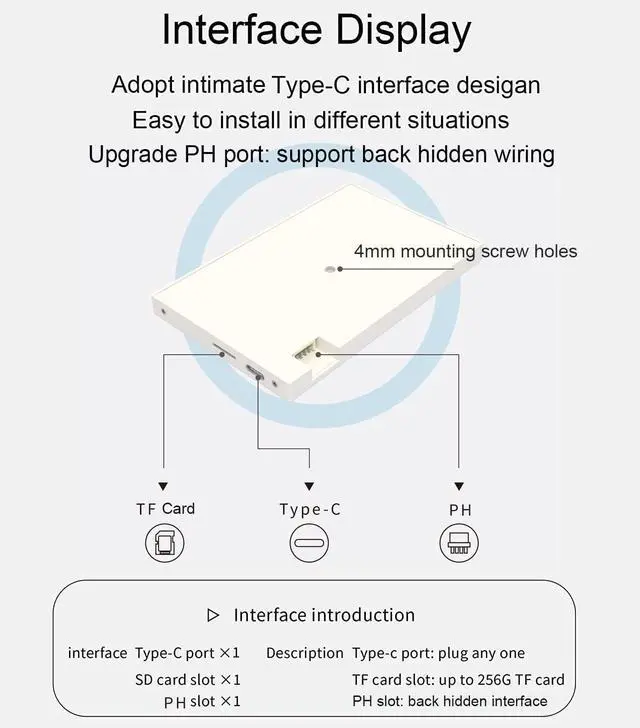 Alt view image 4 of 6 - Computer Temp Monitor (Dynamic Theme Supported), Pc Temperature Display, PC Sensor Panel for PC ARGB Computer Case, IPS Type-C USB Mini Secondary Screen PC CPU RAM HDD Data Monitor (Black)