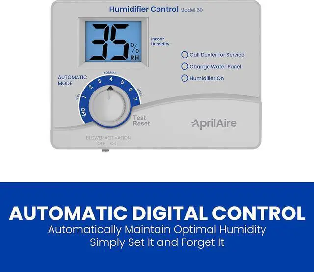 Alt view image 5 of 7 - 60 Automatic Digital Whole-House Humidifier Control Humidistat with Outdoor Temperature Sensor for AprilAire Whole-House Humidifiers, Low Voltage 24VAC