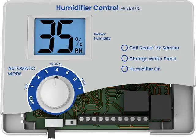 Alt view image 7 of 7 - 60 Automatic Digital Whole-House Humidifier Control Humidistat with Outdoor Temperature Sensor for AprilAire Whole-House Humidifiers, Low Voltage 24VAC
