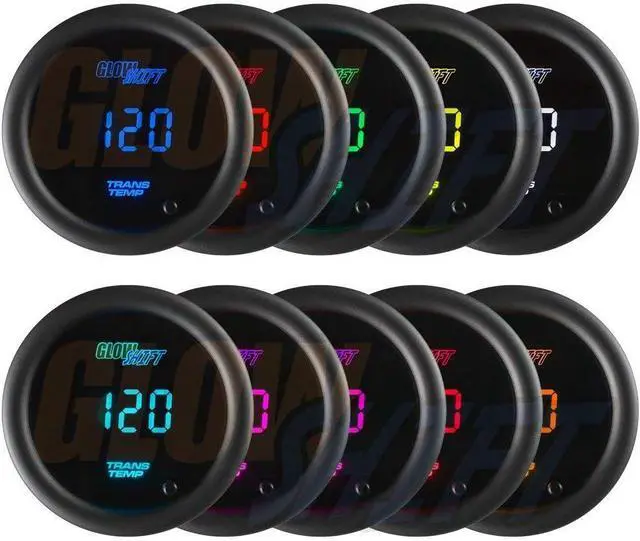 Alt view image 4 of 6 - 10 Color Digital 300 F Transmission Temperature Gauge Kit - Includes Electronic Sensor - Multi-Color LED Display - Tinted Lens - for Car & Truck - 2-1/16" (52mm)