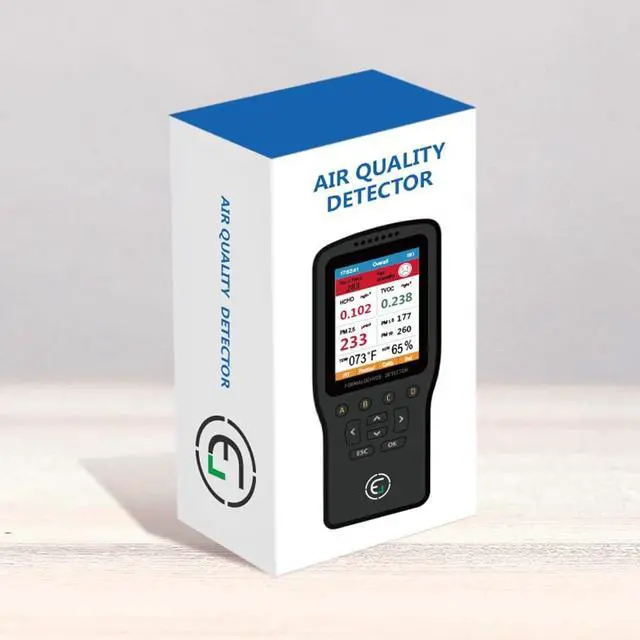 Alt view image 6 of 6 - Air Quality Pollution Monitor, Formaldehyde Detector, Temperature & Humidity Meter, Sensor, Tester; Detect PM2.5/PM10/PM1.0 Micron Dust, Test Indoor TVOC Volatile Organic Compound Gas; eBook