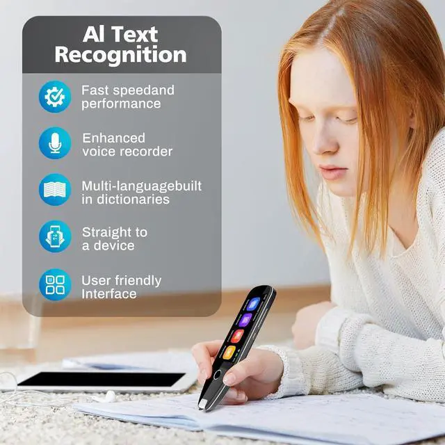 Alt view image 3 of 6 - Translator Pen for Dyslexia, OCR Scanning Text-to-Speech Reading Tool for Kids, Offline Voice & Photo Translation, Language Translator Device for Multilingual Learning, Support 134 Languages