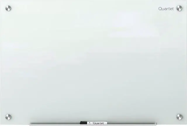 Main image of Glass Dry Erase Board, Magnetic, 8' x 4', Infinity Frameless Mounting, White Surface, Accessory Tray, 1 Dry Erase Marker and 2 Glass Board Magnets (G9648W-A)