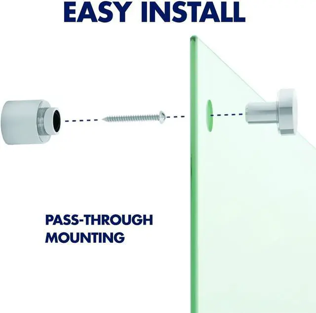 Alt view image 5 of 7 - Glass Dry Erase Board, Magnetic, 8' x 4', Infinity Frameless Mounting, White Surface, Accessory Tray, 1 Dry Erase Marker and 2 Glass Board Magnets (G9648W-A)