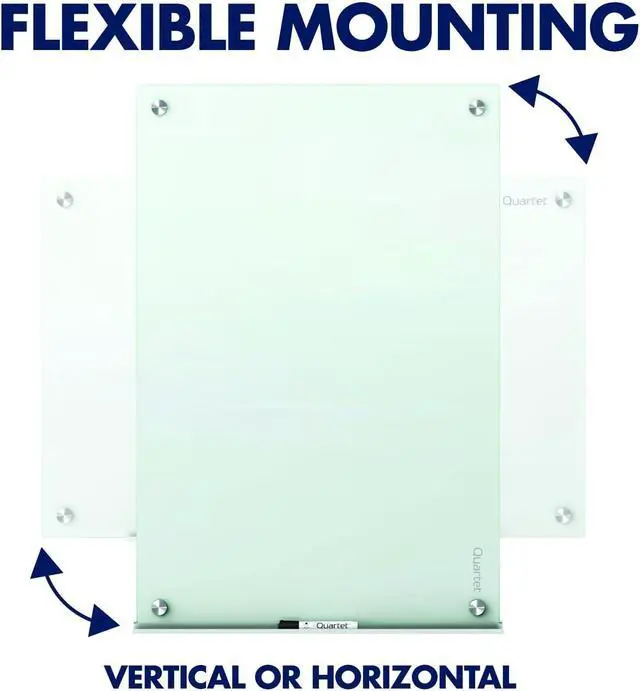 Alt view image 6 of 7 - Glass Dry Erase Board, Magnetic, 8' x 4', Infinity Frameless Mounting, White Surface, Accessory Tray, 1 Dry Erase Marker and 2 Glass Board Magnets (G9648W-A)