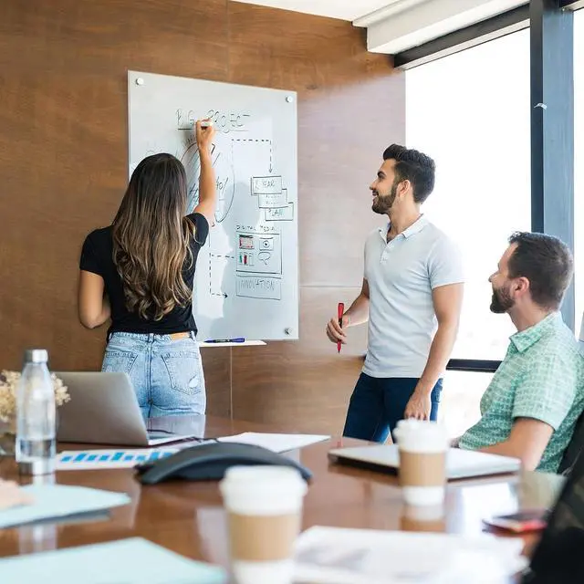 Alt view image 5 of 7 - Glass Whiteboard 46 x 34 inch (4' x 3') Glass Dry Erase Board for Wall Frameless Large Office Wall Mount Frosted White Board for Work Home and School with Marker Tray Included