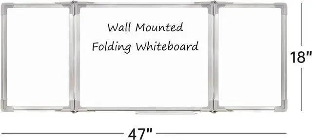 Alt view image 2 of 6 - Whiteboard Set - Dry Erase Board 47 x 18 in with 1 Dry Wipe Eraser, 4 Markers, 4 Magnets and 6 Magnetic Notes - Large Vision Wall White Board for Home Office College