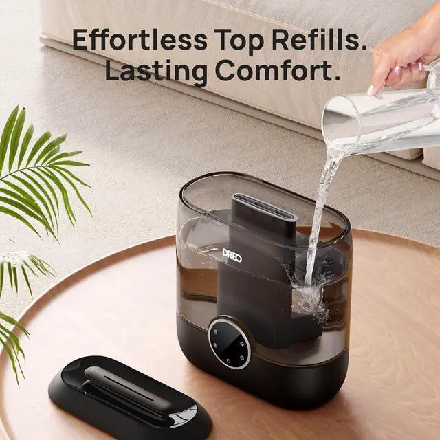 Alt view image 7 of 7 - Smart Humidifiers for Bedroom, 6L Top Fill Supersized Cool Mist Humidifier for Large Room, 60 Hour Runtime, Quiet Ultrasonic Humidifiers for Plants, Baby, Indoor, Home, Night Light, Black