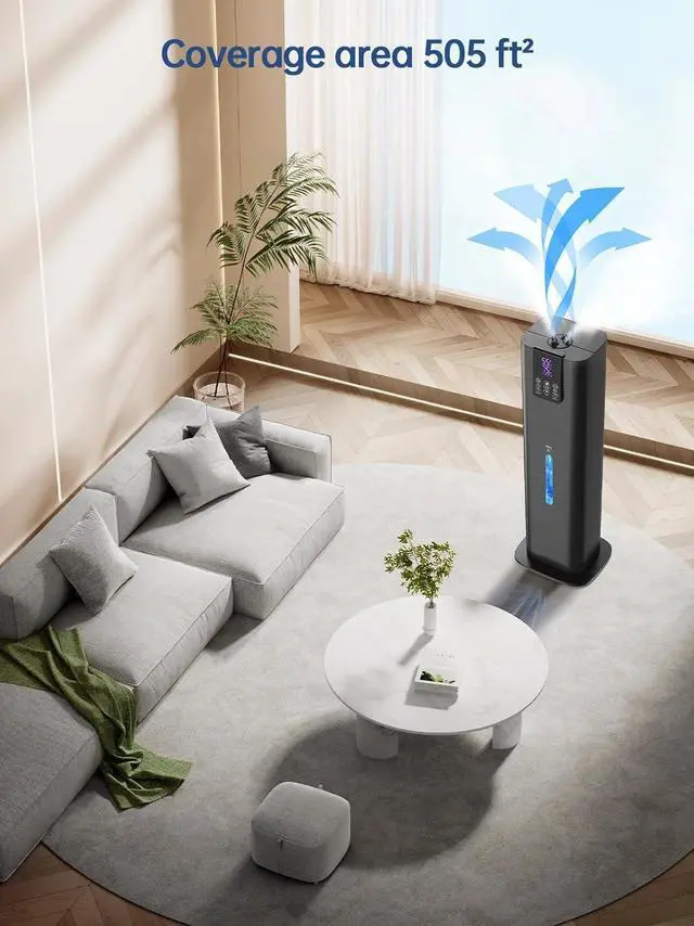 Alt view image 6 of 7 - 8L Smart Humidifiers for Bedroom Large Room, 2.1Gal Cool Mist Top Fill Diffuser Ambient Light, WIFI App & Remote Control, 3 Mist Modes, 12H Timer, 35dB Quiet Humidifier for Home Office Plant
