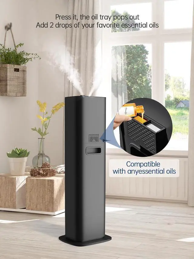 Alt view image 7 of 7 - 8L Smart Humidifiers for Bedroom Large Room, 2.1Gal Cool Mist Top Fill Diffuser Ambient Light, WIFI App & Remote Control, 3 Mist Modes, 12H Timer, 35dB Quiet Humidifier for Home Office Plant