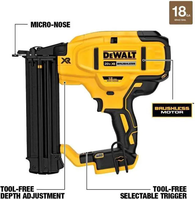 Alt view image 2 of 7 - DCN680B 20V MAX* XR® 18 GA Cordless Brad Nailer (Tool Only)