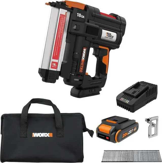 Main image of 20V 18GA Cordless Brad Nailer, Cordless Nail Gun, Nail Gun Battery Powered, Up to 2 Inch, Tool-Free Jam Release, Trimming & Molding, Baseboard WX842L PowerShare  Battery, Charger Included
