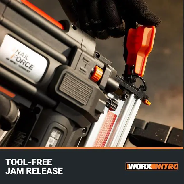 Alt view image 4 of 7 - 20V 18GA Cordless Brad Nailer, Cordless Nail Gun, Nail Gun Battery Powered, Up to 2 Inch, Tool-Free Jam Release, Trimming & Molding, Baseboard WX842L PowerShare  Battery, Charger Included