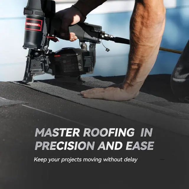 Alt view image 6 of 6 - CN45N Professional Roofing Nailer, 15 Degree Roofing Nail Gun, Pistolas de Roofing, Heavy-Duty Pneumatic Power Nailers in Roofing tools, Pneumatic Roofing Nailer for Asphalt Roofing Shingles