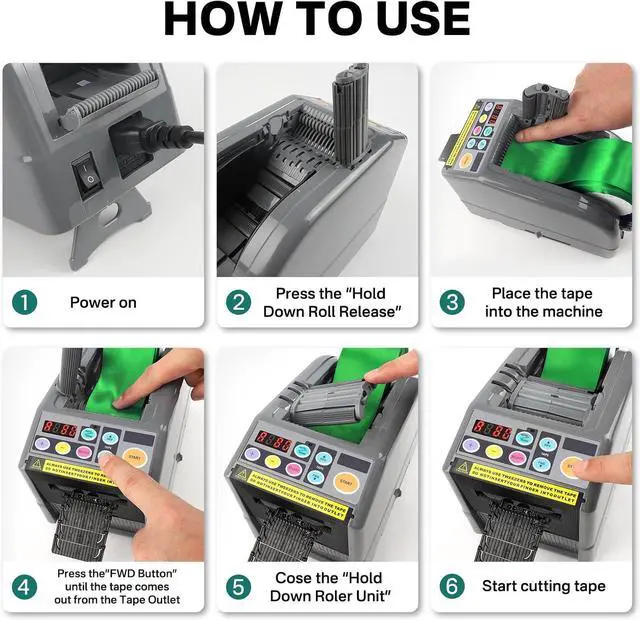 Alt view image 4 of 7 - Cutting Machine, Advanced Automatic Electric Tape Dispenser, 999mm Max Cut Length, Manual & Auto Modes, for Business, Schools, Restaurants, Factories, Warehouses & Home Use