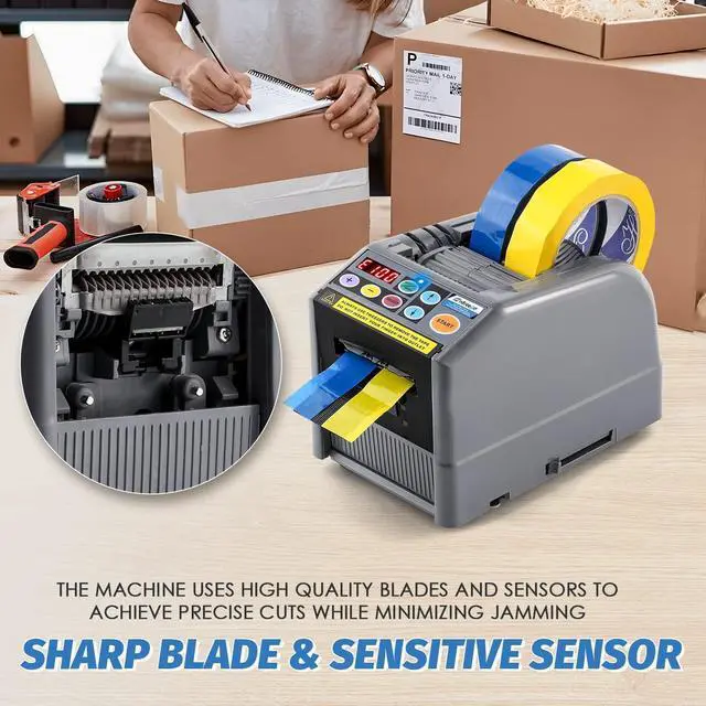 Alt view image 2 of 7 - Automatic Tape Dispenser, Electric Ribbon Cutting Machine, Upgraded Silicone Wheel for 6-60mm Width Tape/Ribbon, Max. Cutting Length 999mm, 110V, Unsuitable for Elastic Ribbons