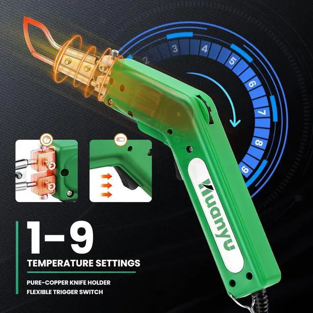 Alt view image 3 of 7 - Electric Hot Knife Rope Cutter Fabric Cutting Tool Kit 4 Blades Pro Fabric Cutting 600° C Heat Cutter 100W Heat Sealer for Sponge Cloth Board Webbing Continuous Working