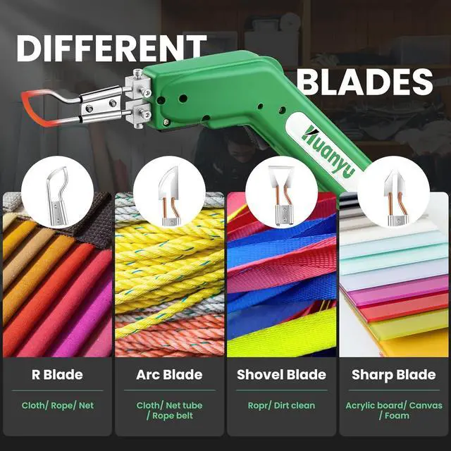 Alt view image 6 of 7 - Electric Hot Knife Rope Cutter Fabric Cutting Tool Kit 4 Blades Pro Fabric Cutting 600° C Heat Cutter 100W Heat Sealer for Sponge Cloth Board Webbing Continuous Working