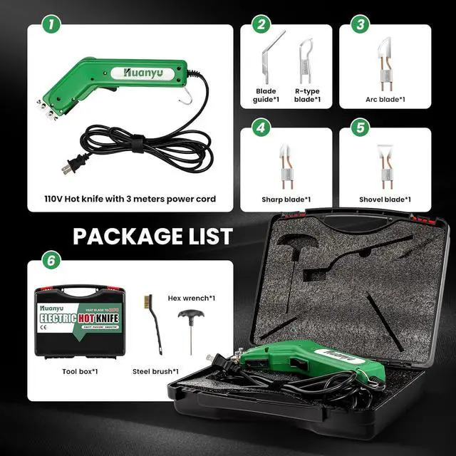 Alt view image 7 of 7 - Electric Hot Knife Rope Cutter Fabric Cutting Tool Kit 4 Blades Pro Fabric Cutting 600° C Heat Cutter 100W Heat Sealer for Sponge Cloth Board Webbing Continuous Working