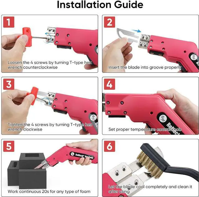 Alt view image 5 of 6 - Foam Cutter Pro Electric Hot Knife, 100W Styrofoam Cutting Tool Kit- with Heavy-duty Case Blades & Accessories RM-008 (100W)