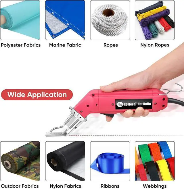 Alt view image 2 of 7 - 60W Fabric Cutter Rope Cutter, Pro Electric Hot Knife Heat Sealer with Adjustable Power, Cutting Tool Kit with Blades & Accessories (60W, RM-017)