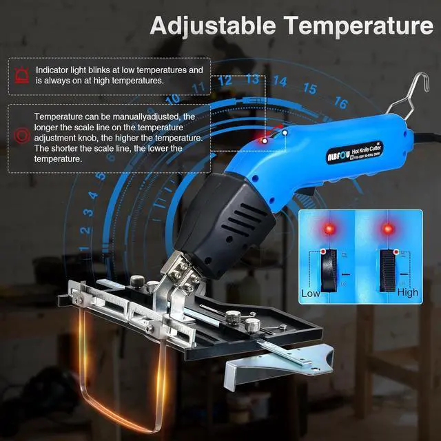Alt view image 5 of 7 - Electric Hot Knife Kit for Grooving/Sculpting/Cutting (5 Blades) Air Cooled 200W 110-120V Pro Slotter Foam Cutting Tool Styrofoam Cutter for XPS, EPP, EPS, EVA, EPE, KT Board, Sponge