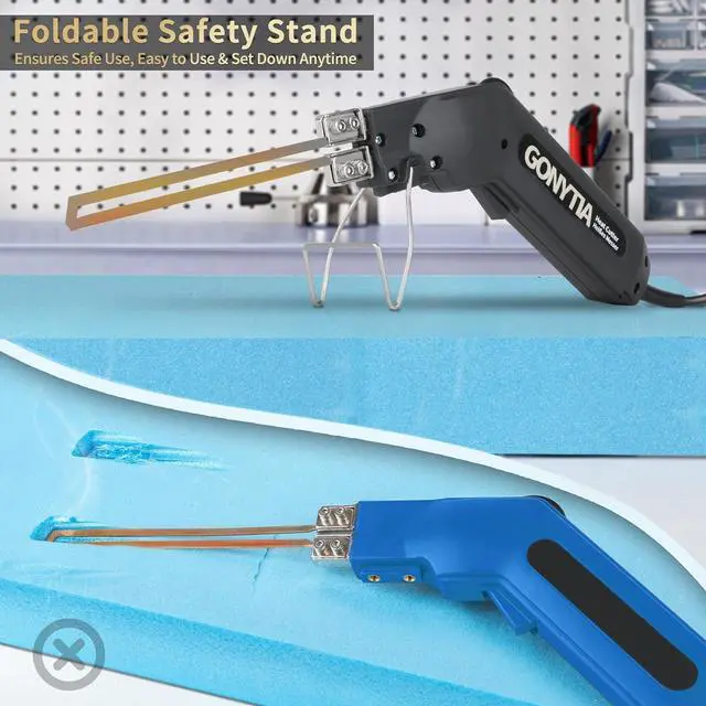 Alt view image 2 of 7 - Hot Knife Foam Cutter, Innovative Design Pro Styrofoam Cutting Tool Kit with Foldable Safety Stand, Electric 190W Hot Knife with 4 Blades for PP, EPS, XPS, EVA, EPE, PU, KT Board, Sponge