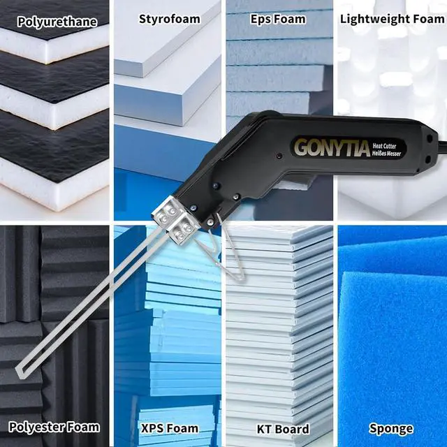 Alt view image 3 of 7 - Hot Knife Foam Cutter, Innovative Design Pro Styrofoam Cutting Tool Kit with Foldable Safety Stand, Electric 190W Hot Knife with 4 Blades for PP, EPS, XPS, EVA, EPE, PU, KT Board, Sponge