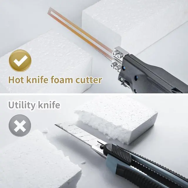 Alt view image 5 of 7 - Hot Knife Foam Cutter, Innovative Design Pro Styrofoam Cutting Tool Kit with Foldable Safety Stand, Electric 190W Hot Knife with 4 Blades for PP, EPS, XPS, EVA, EPE, PU, KT Board, Sponge