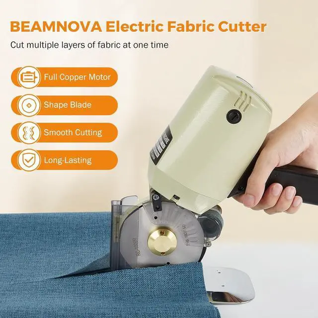 Alt view image 2 of 7 - Fabric Cutter Electric Cloth Cutting Machine Roller with Extra 4 Inch Rotary Blade Hand Held Fabric Slitting Machine For Multi-Layer Clothing, Textiles, Paper, Blanket, Hat, etc