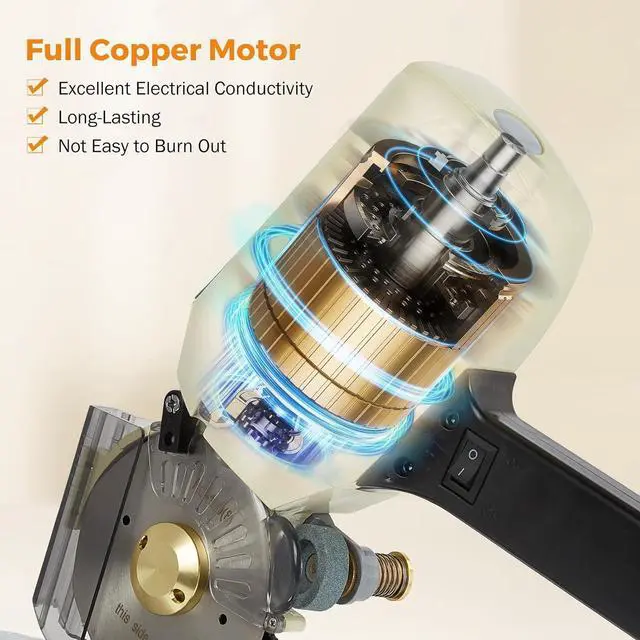Alt view image 7 of 7 - Fabric Cutter Electric Cloth Cutting Machine Roller with Extra 4 Inch Rotary Blade Hand Held Fabric Slitting Machine For Multi-Layer Clothing, Textiles, Paper, Blanket, Hat, etc