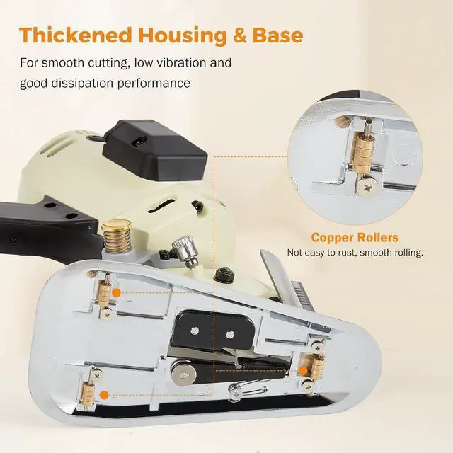 Alt view image 6 of 7 - Fabric Cutter Electric Cloth Cutting Machine Roller with Extra 4 Inch Rotary Blade Hand Held Fabric Slitting Machine For Multi-Layer Clothing, Textiles, Paper, Blanket, Hat, etc