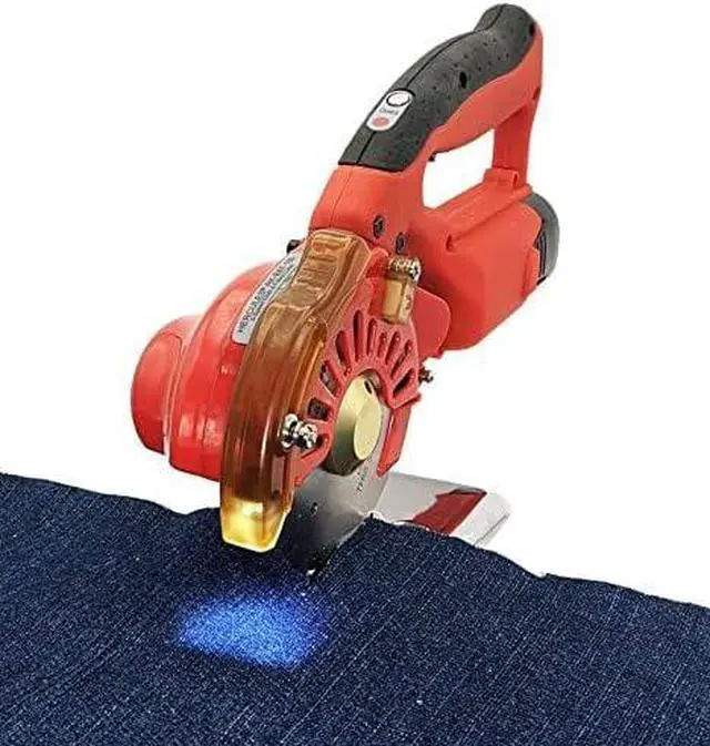 Alt view image 7 of 7 - RK-BAT-100 5-Speed Cordless Electric Rotary Cutter for Cloth, Leather, Natural and Synthetic Fabrics  4 Inch Single & Multi-Layer Round Knife Cutting Machine, Color is random