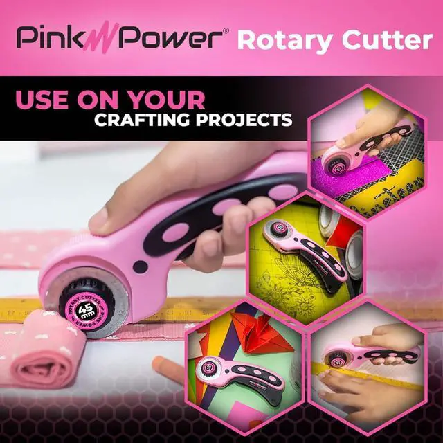 Alt view image 5 of 7 - Electric Fabric Scissors for Crafts, Sewing, Cardboard, Carpet & Scrapbooking - Heavy Duty Cutting Tool, Automatic Cordless Electric Scissors Fabric Cutter & Rotary Cutter Set (Aqua Splash)