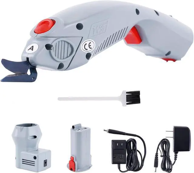 Main image of Wbt-1 Electric Fabric Scissors Cordless Fabric Shears Rechargeable Cloth Cutter for Carpet/Leather/Rubber/Paperboard (1 Battery & A Blade)