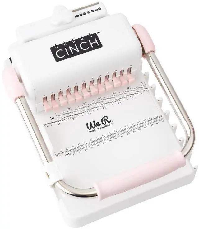 Main image of Cinch Book Binding Machine 2, Pink/White, Easy to Use Design with Slide Ruler, Compatible with Wire or Spiral Coils, Make Professional Books, Notebooks, Calendars and More